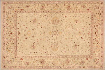 handmade Traditional Kafkaz Chobi Ziegler Beige Gold Hand Knotted RECTANGLE 100% WOOL area rug 10 x 15